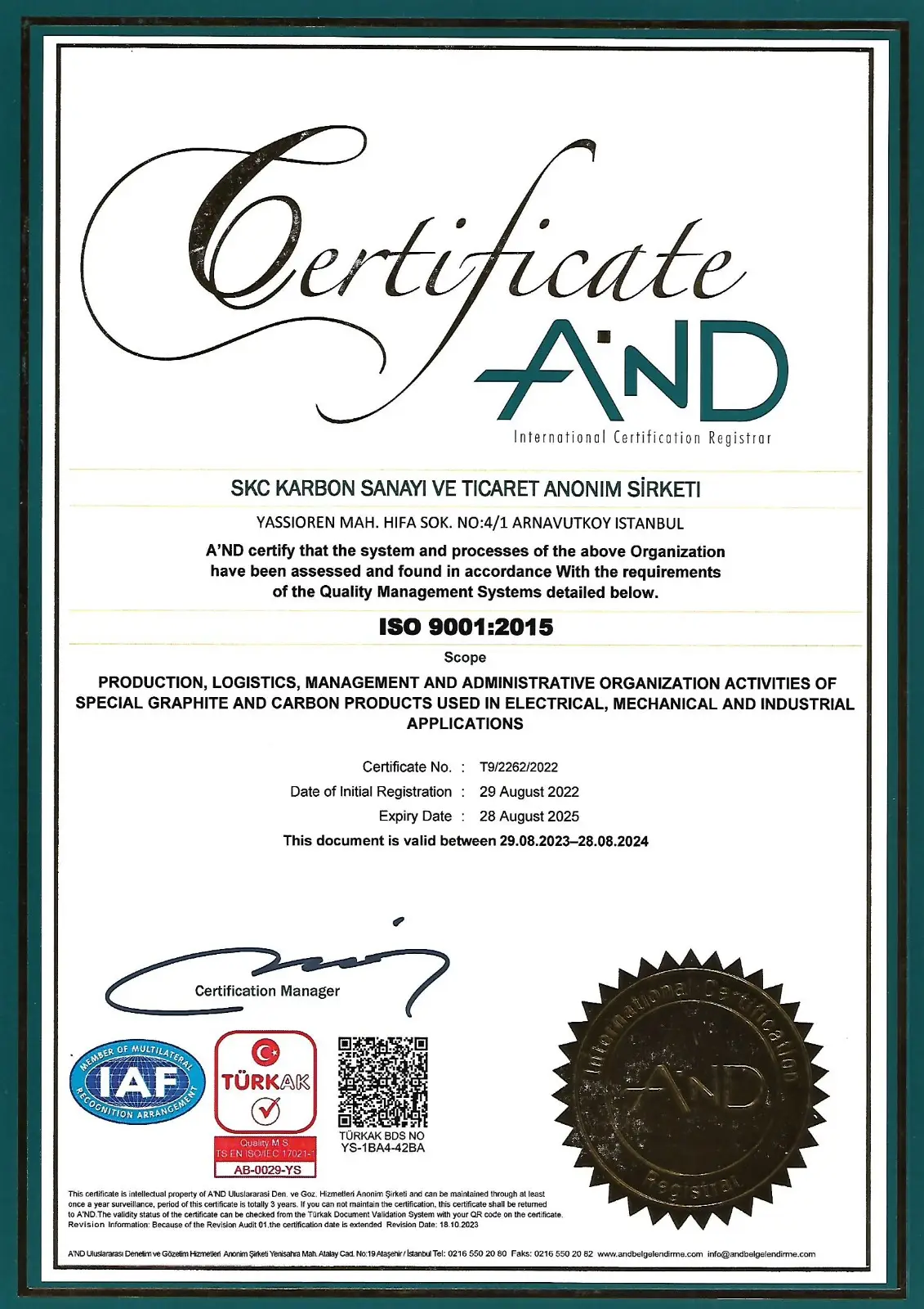 Certificates - SKC Karbon